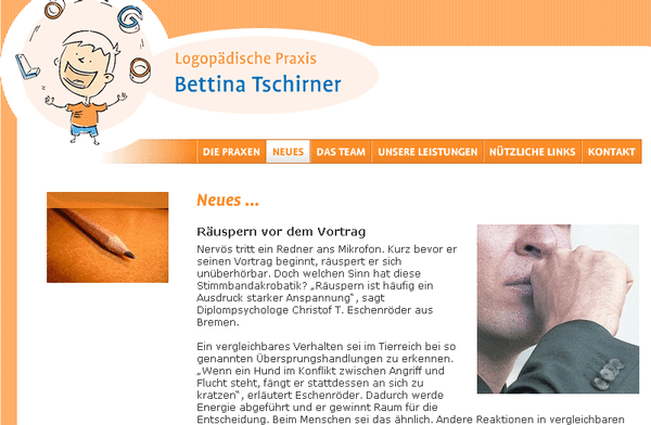 Beispiel: Eintrag im öffentlichen Bereich Ihrer Website.